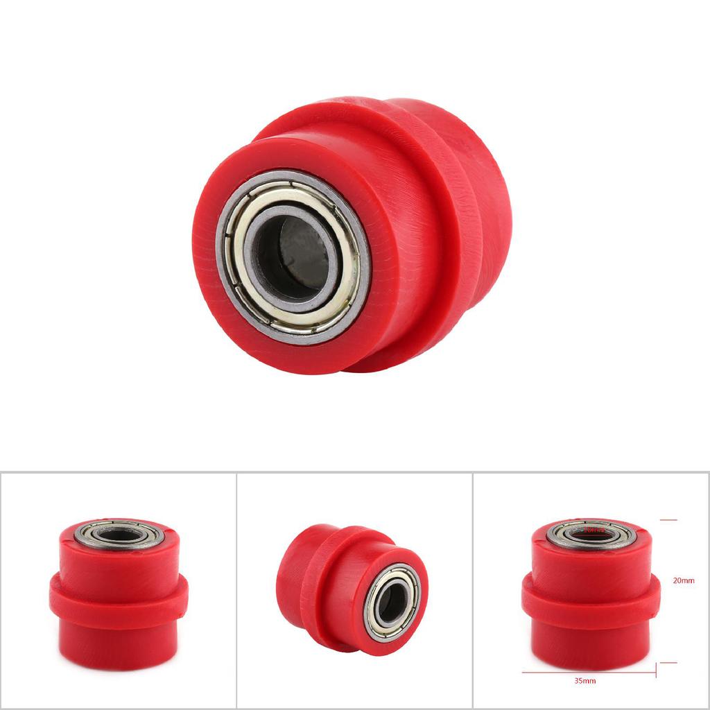 10mm Drive Chain Pulley Roller Slider Tensioner Wheel Guide For Street Bike Motorcycle ATV Red