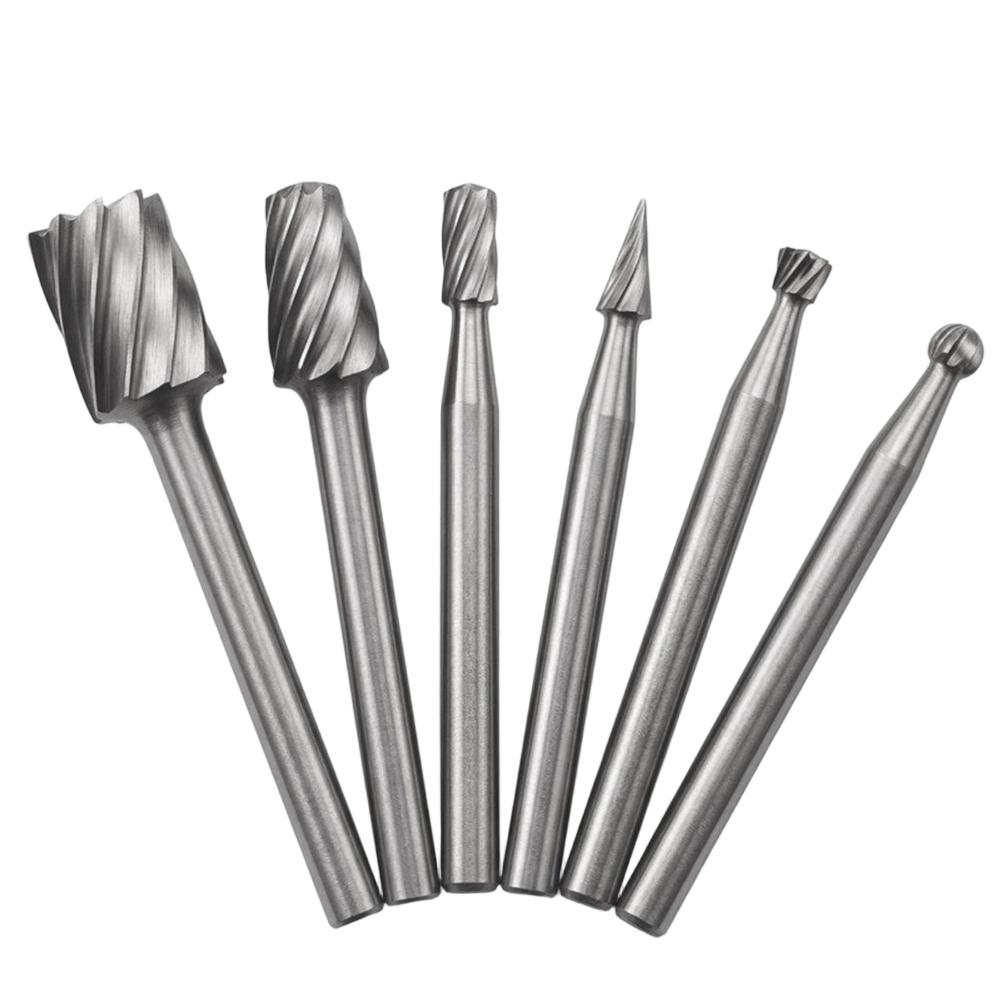

6/10/20pcs HSS Rotary File Set 3.14mm Shank Single Slot For Woodworking DIY Carving Grinding Polishing Shaping Tools