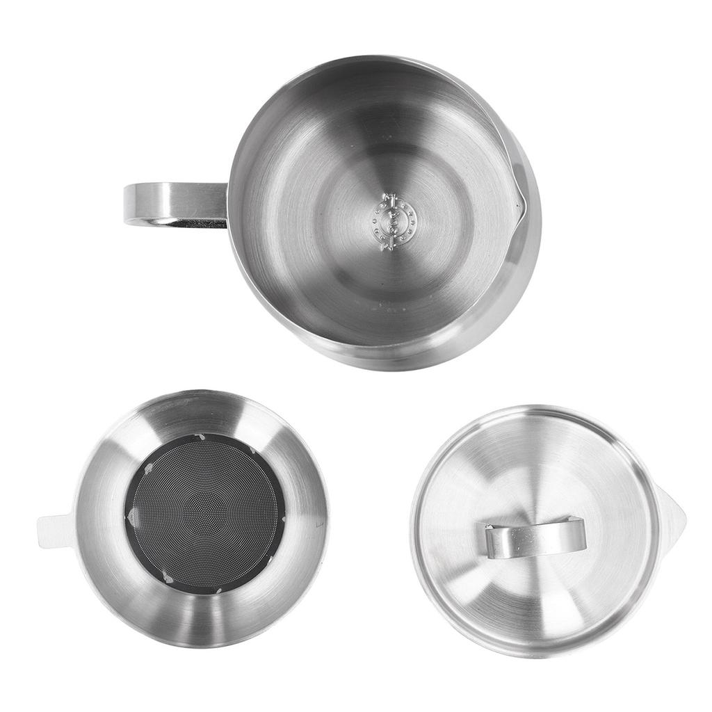 304 Stainless Steel Oil Residue Separator Ergonomic Handle Large Capacity Oil Separation Bottle 1.5L