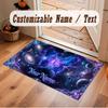 Butterfly Theme Crystal Velvet Floor Rug Personalized Custom Name Text Warm Carpet Home Decoration