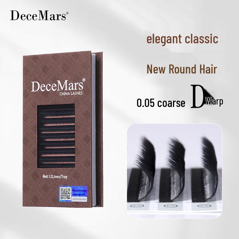 DeceMars Classic Round Fiber Eyelash Extensions - Natural Length, Soft, Comfortable, Professional Use