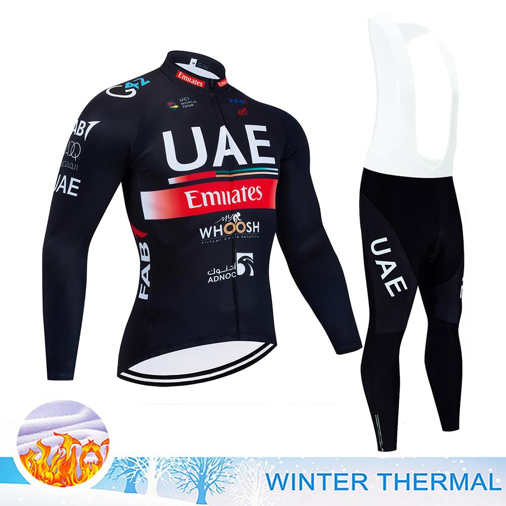 2026 UAE Cycling Clothing Man Winter Thermal Fleece Cycling Jersey Man Men's Bicycles Road Bike Jerseys Cycle Jersey Set Sport Suit