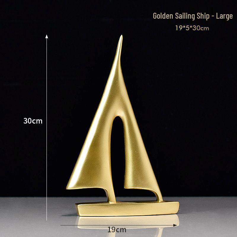 Sleek Minimalist Sailboat Resin Sculpture for Home and Office