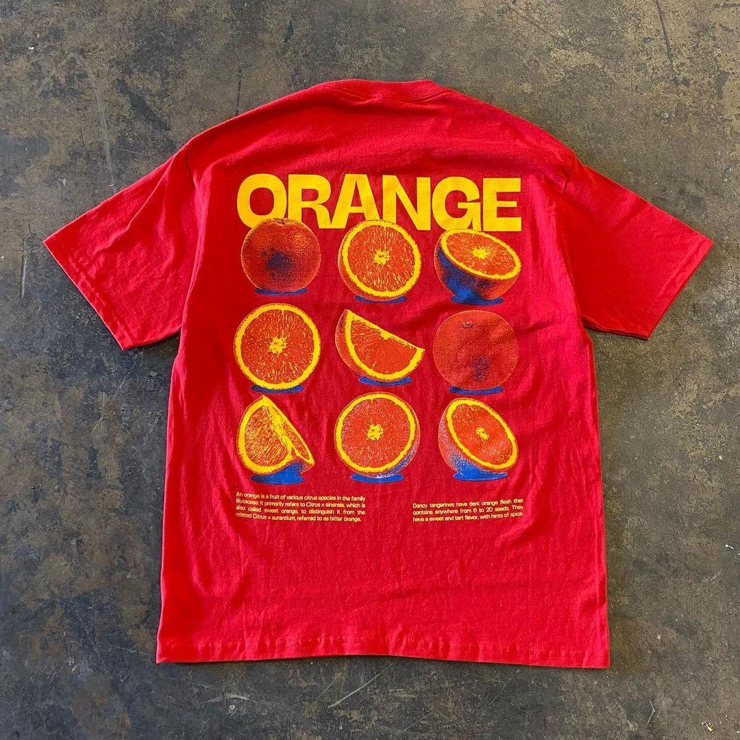 

Big News That Won t Be Revealed! ORANGE s Niche Design Sense Short-sleeved T-shirts for Both Men and Women S
