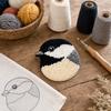 DIY Vogeluntersetzer-Set, Punch Needle Bastelset mit 3 vorgedruckten Mustern, Garn, Stickrahmen, Werkzeugen, Untersetzer Punch Needle Stickerei-Set für Anfänger Bastler