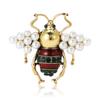 Exquisite Versatile Alloy Pearl Bee Brooch Temperament Creative Women'S Cardigan Coat Corsage Jewelry Pin