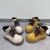 2025 autumn new tooling rhubarb boots Martin boots women's yellow short boots thick-soled high-top British wind locomotive boots tide