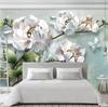 Größe 3D Tapete Stereoskopisch Geprägtes Blumen Wandbild Wohnzimmer Schlafzimmer TV Hintergrund Wandpapier Heimdekor