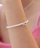 Dmoment (925 Silver) Pearl Bow Swarovski Pearl Ribbon Silver Bracelet