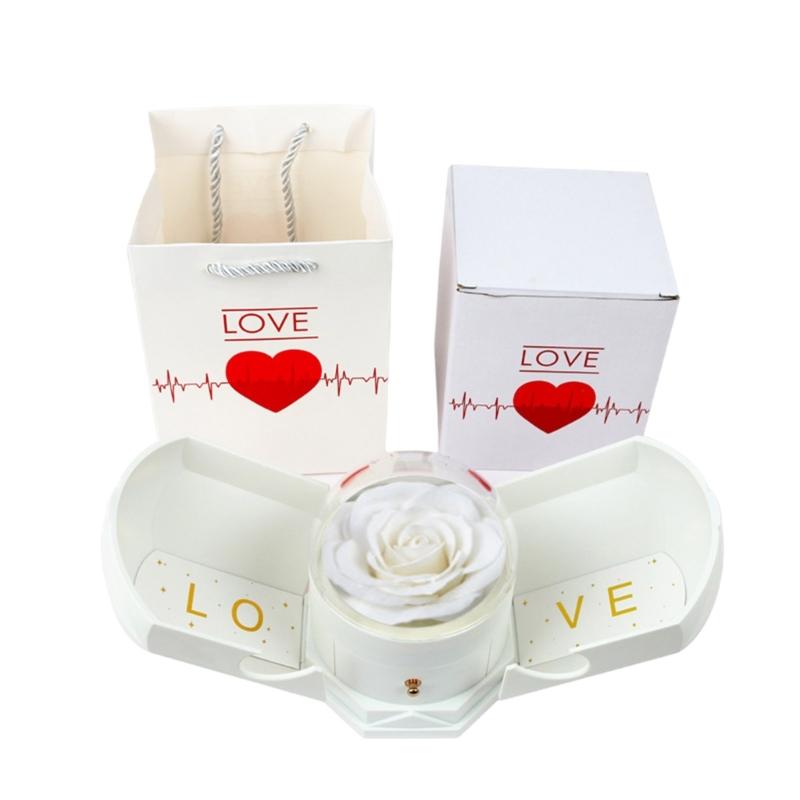 Forever Flower Jewelry Box Creative Flower Jewelry Box Necklace Storage Container for Wife's Special Occasion