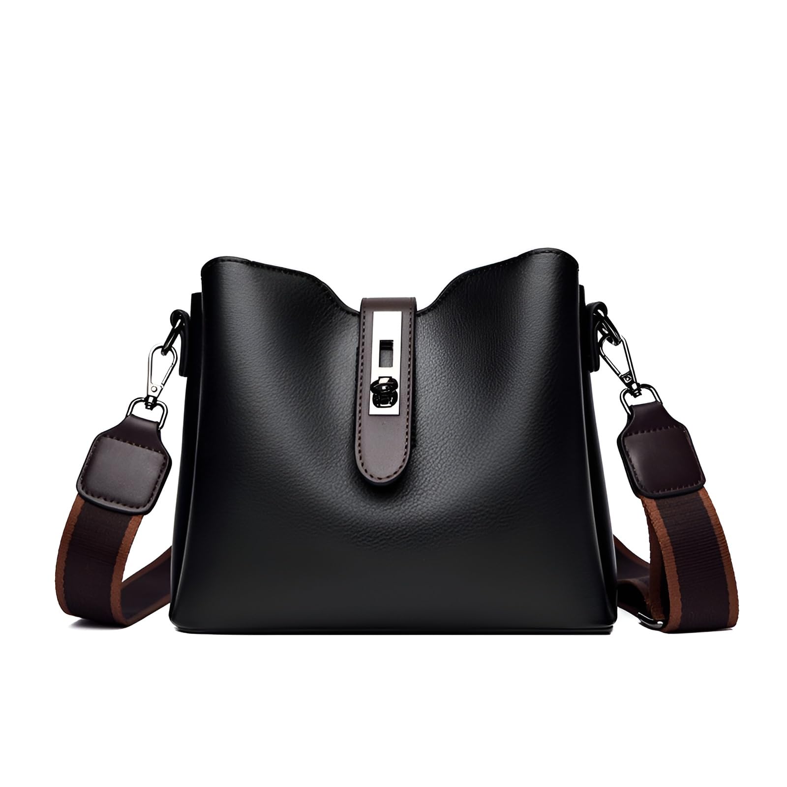 

[pronala] Retro-style Leather Bucket Bag, 2-Way [This century-old Japanese bag brand] uses premium leather from Tochigi Prefecture, boasting large