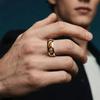 Trendy 8mm Gold Color Men Stainless Steel Ring With Brown Abalone Shell Inlay Rings for Men Women Wedding Jewelry Drop Shipping