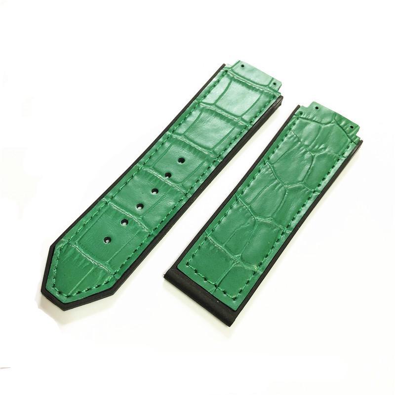 Hengbao Uhrenarmband aus echtem Leder für Herren: Big Bang Convex Interface, wasserdichtes Silikon, 25/23/21 mm