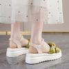 Platform Sandals Women 2025 New Fashion Temperament Comfortable Pearl Bow Internet Celebrity with Skirt Fairy Trendy Shoes