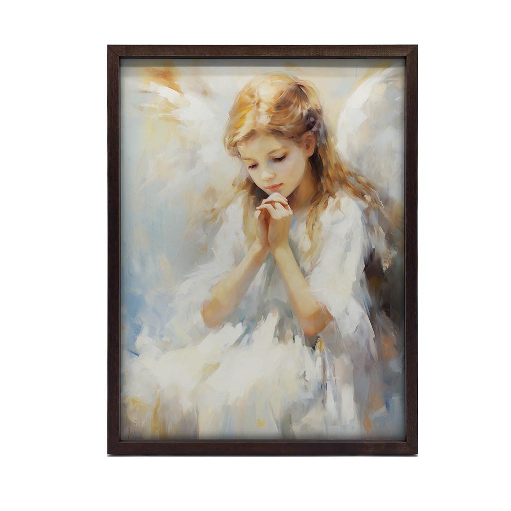 Charming Heavenly Guardian Charming Heavenly Guardian, 30X40 Cm, Light Oak Wooden Frame, 230 Gsm Matte Paper