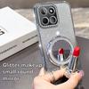 Diamond Glitter Magsafe Mirror Magnetic Holder Case For Huawei Honor X9A X9B X50i X9C X60 Pro X8A X8B X7B X7C X8 5G Soft Cover