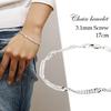 [Shinjuku Gin no Kura] 3.1mm Wide Screw Chain Silver 925 Bracelet, Approx. 17cm Long, Women's Simple Double Curb Chain