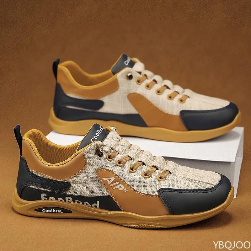 Summer Classic New Casual Breathable One Step Men's Board Shoes Lightweight Anti slip Canvas Splicing Running Shoes Designer Men