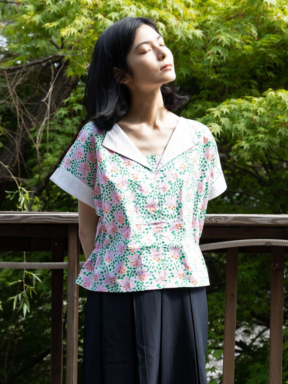 Vincent Navy Love & Summer Blouse_Green