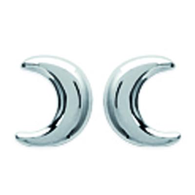 [M9956] - Silver 'Moon' Earrings (rhodium-plated)