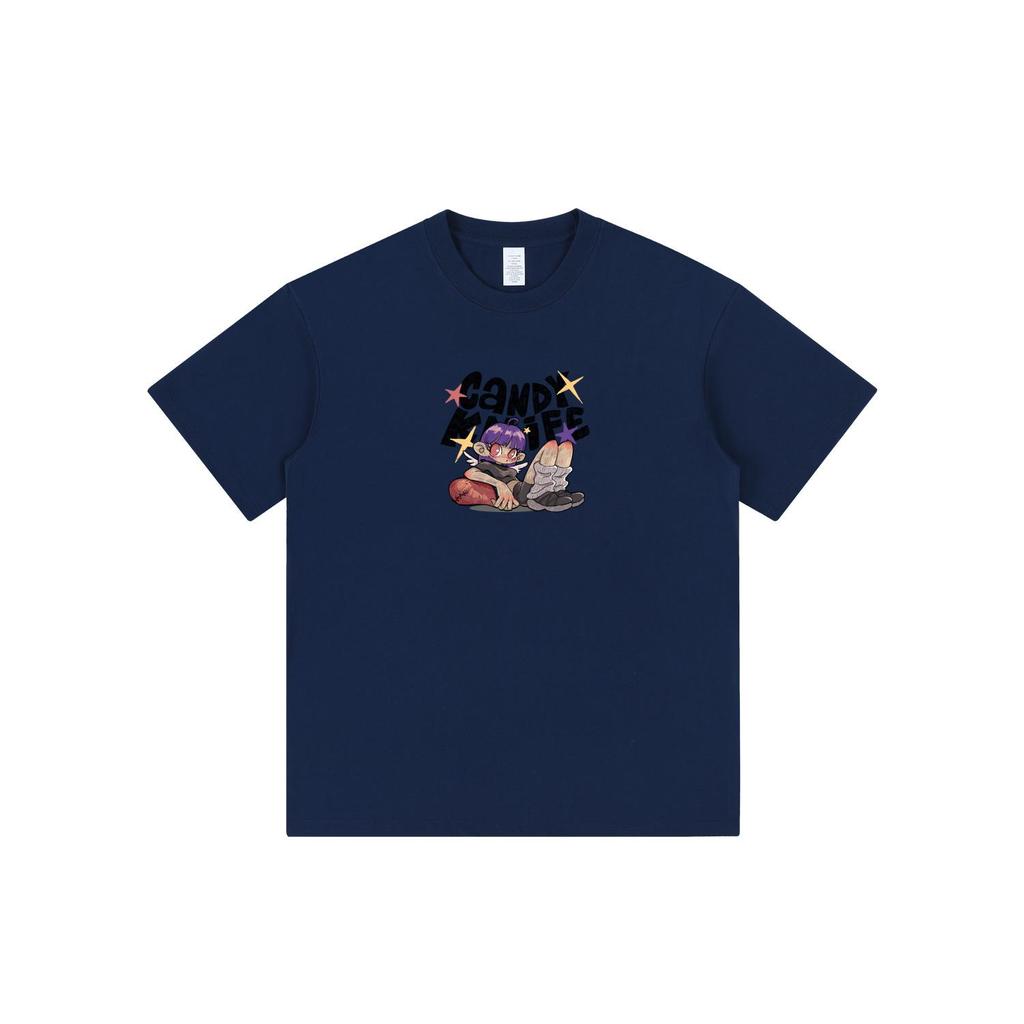 Trendy Cartoon Letter Print Japanese Streetwear T-shirt - New Versatile Short Sleeve