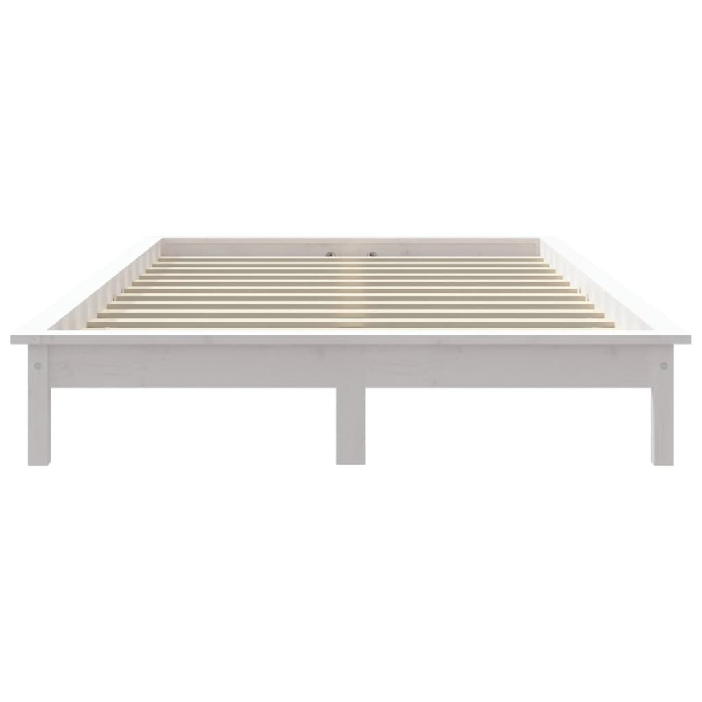 Solid Wood Bed White 140 X 200 Cm Pine