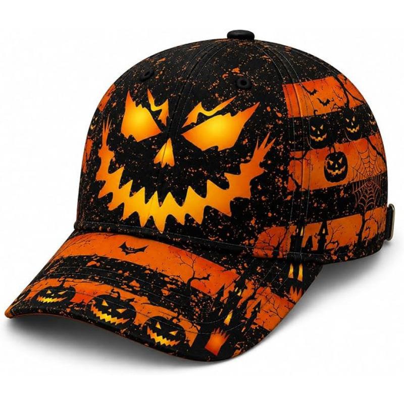 D print Halloween baseball cap women's spring and summer sunshade sun protection cap American style versatile fashion hat sun protection