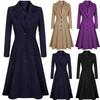 Stilvoller Damen-Woll-Trenchcoat in schmaler Passform, mittellang, mit Seitentaschen, lässige Oberbekleidung