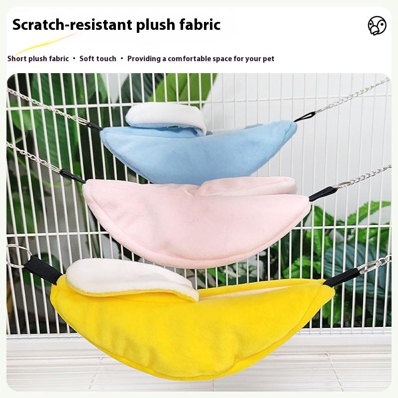 Banana Hamster Bird Rat Soft Bed Hammock Hanging Swing Moon Boat Bed Hanging Nest Bed Small Animals Nest Small Pet Supplies