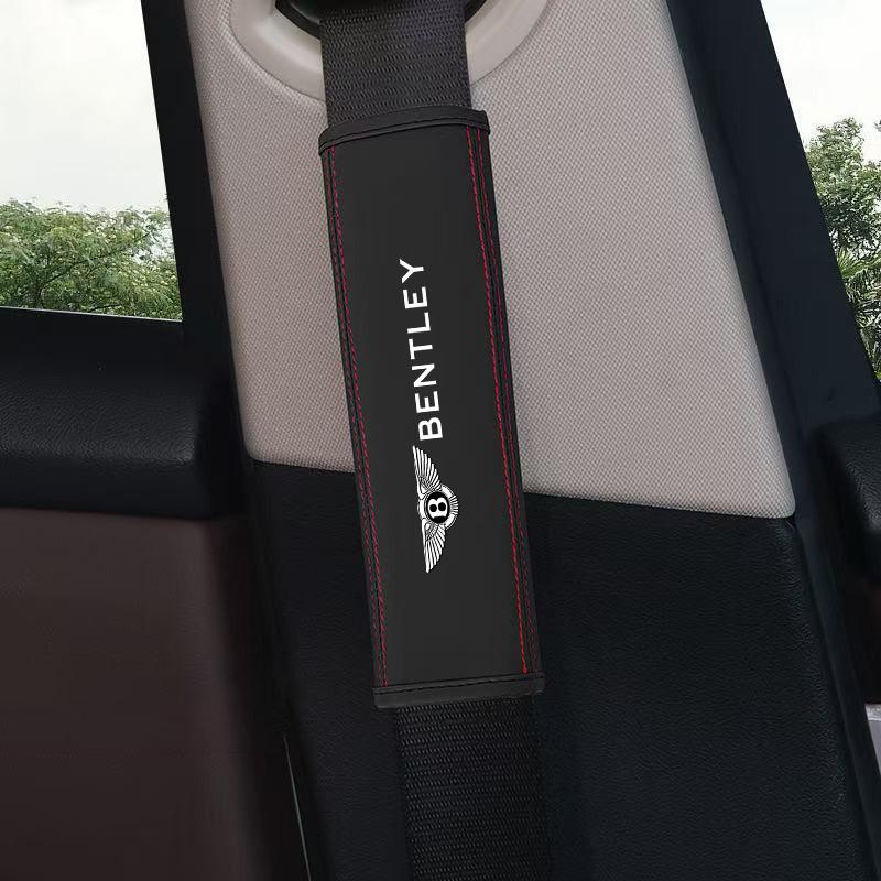 

Leather Car Safety Belt Shoulder Cover Seatbelt Protection Pad For Bentley Continental GT MULLINER Bentayga Flying Hurtling Spur