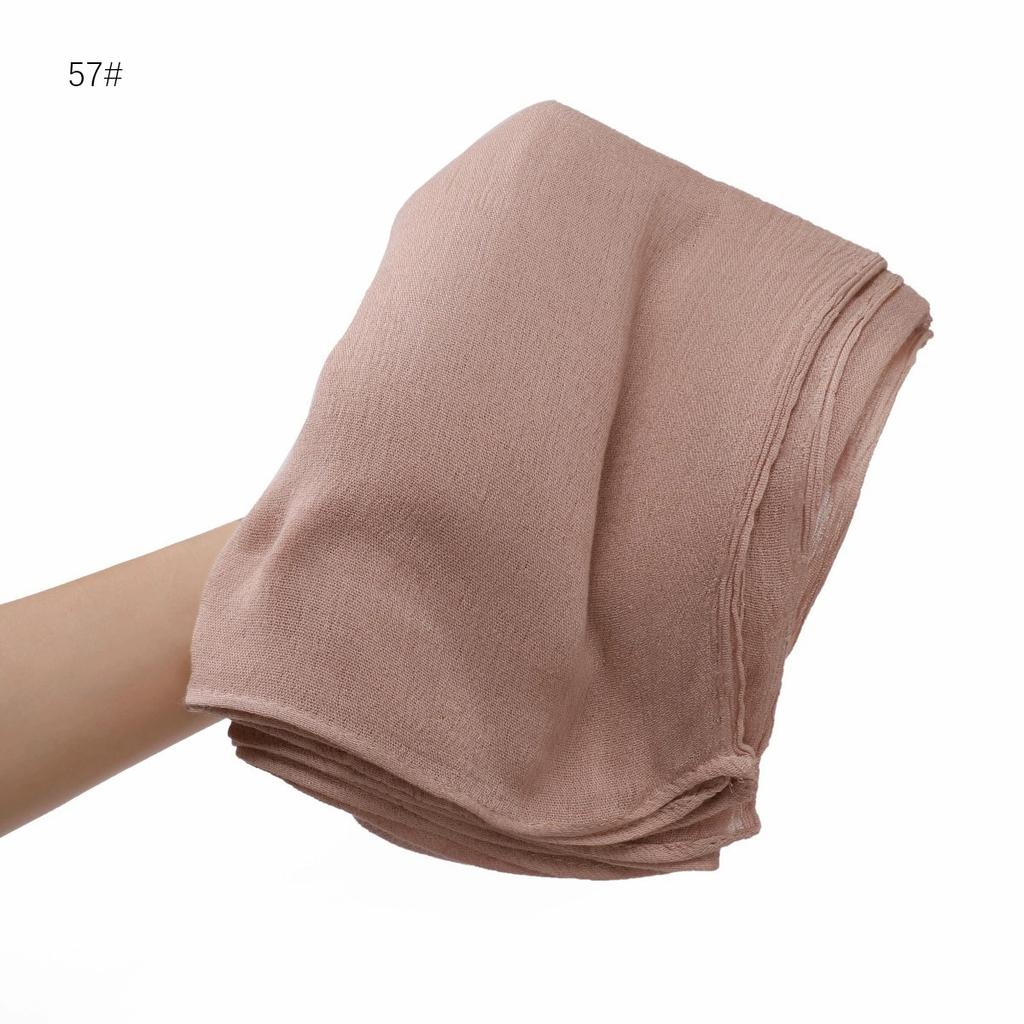New Arrival Crinkle Rayon Hijab Women Muslim Scarf Shawls Solid Headscarf Wraps Big Size Plain Islamic Turban Headbands Foulard