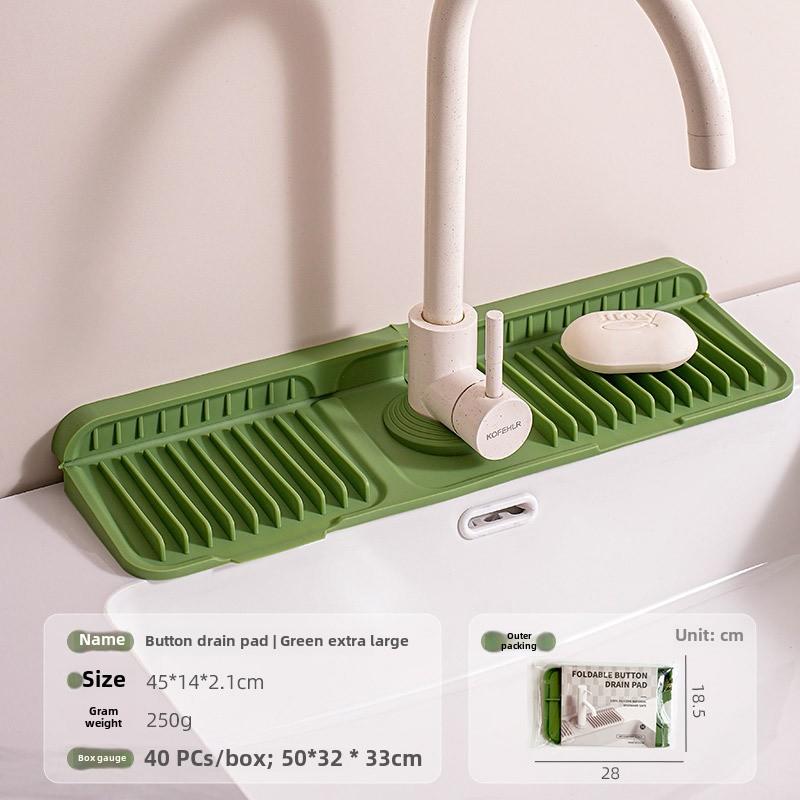 Anti-Slip Silicone Faucet Drain Mat Customizable Kitchen Sink Storage Solution
