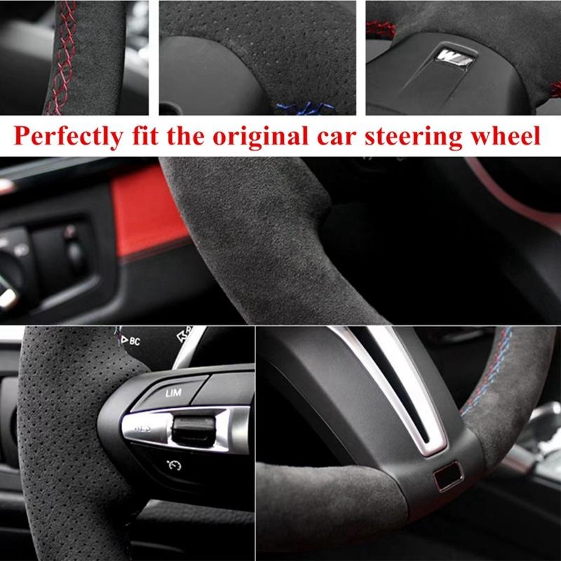 DIY Car Steering Wheel Cover Black Suede For Volkswagen Golf 6 GTI MK6 VW Polo GTI Scirocco R Passat CC R-Line 2010