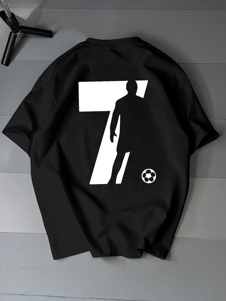 7-Number graphic Men's Summer T-Shirt Cotton O-neck short-sleeved Tee Tops Unisex Casual T Shir