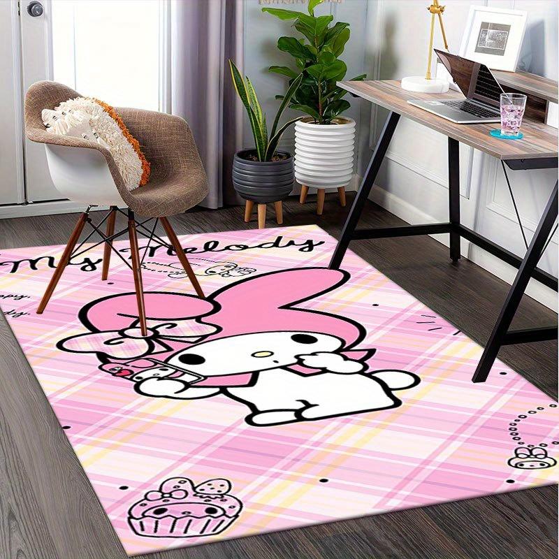1pc Sanrio Kuromi Mermaid Printed Office Carpet Rectangle Rug Under The Table,Perfect Room Decor for Living Room, Bedroom, Kitchen, Non-slip Floor Mat