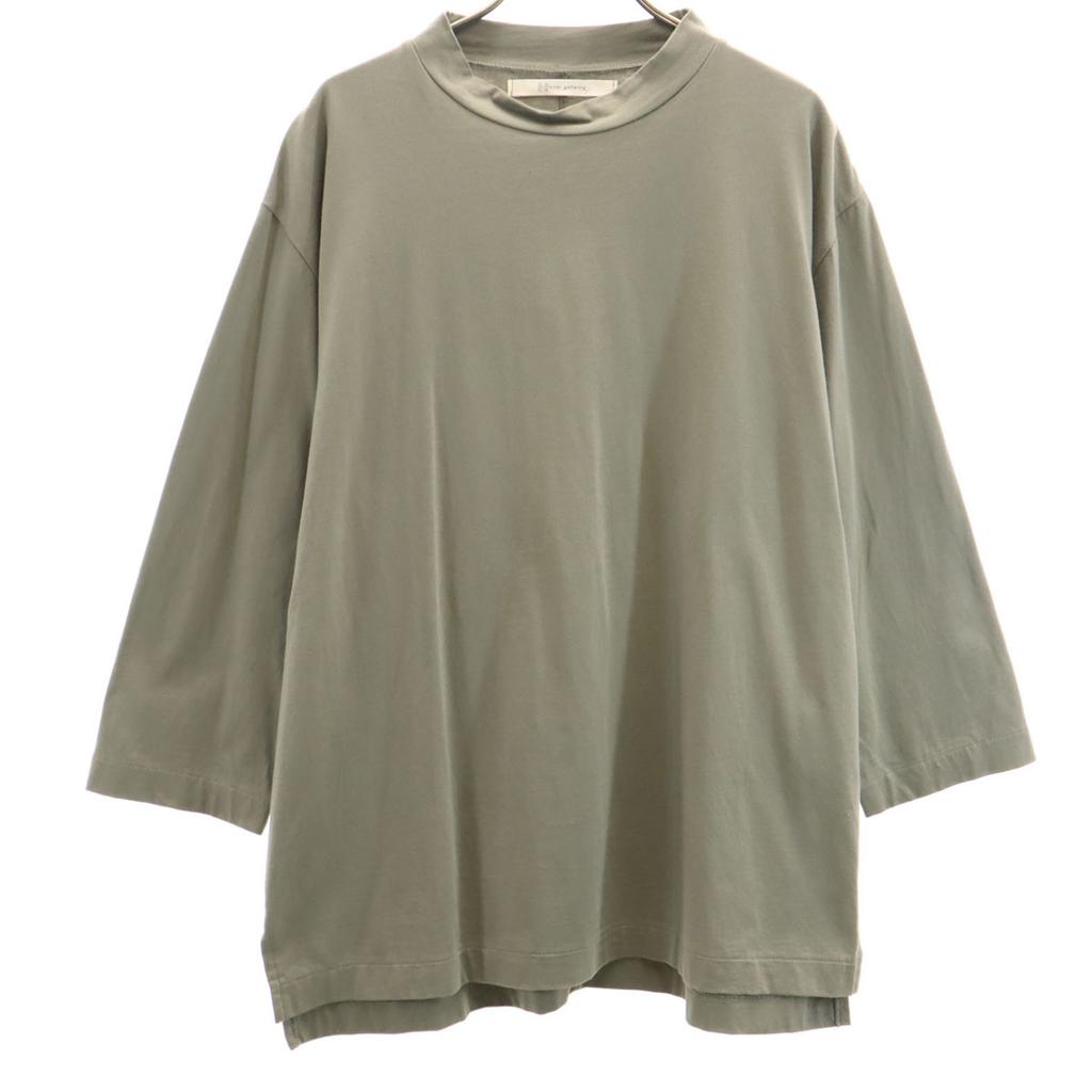 Honor gathering made in Japan 7 minutes sleeve Mock neck Cut M khaki Men's Used