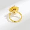 Unzip Rotating Ring Sunflower Ring Women Rotating Design Open Ring Set