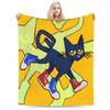 Мультяшное одеяло Sun Pete The Cat Фланелевое покрывало для самолета Путешествия Персонализированное Мягкое Теплое Постельное белье