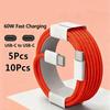 5Pcs 10Pcs USB C to Type C Color Cable Fast Charging For Apple Phone15 16 Huawei Xiaomi Samsung Type C Weaving Cable Accessories