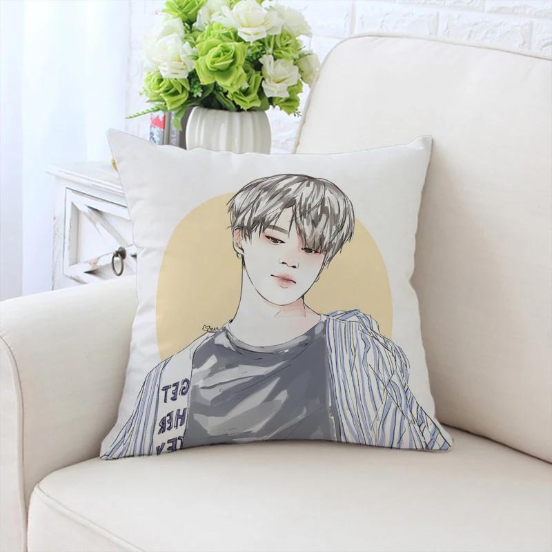 Custom Pillowcase P-Park Jimins Double-sided Printed Sofa Cushion Cover Office Chair Waist Cushion Headboard Cushion 40x40cm