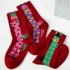 3Pairs Mid Calf New Year Tube Socks Winter Autumn Red Cotton Socks Funny Zodiac Year Socks  Gift