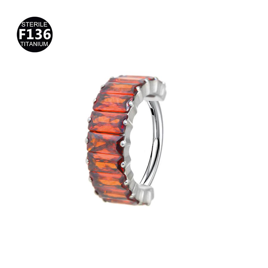 1.2mm Rainbow Inlaid F136 Titanium Alloy Nose Ring, Fashion Lip Earring Ear Cartilage Stud Piercing
