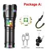 Ultra Bright LED Flashlight Zoomable Tactical Torch Power Bank 5 Modes USB C Rechargeable Long Range Flashlight Camping Lantern