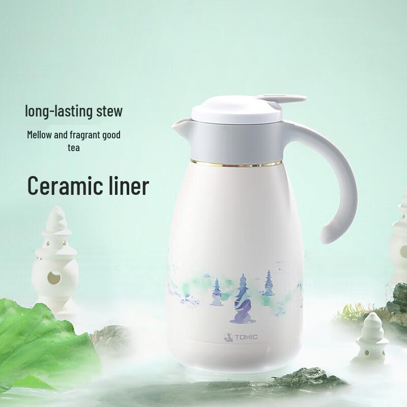 TOMIC Ceramic Insulated Tea Pot