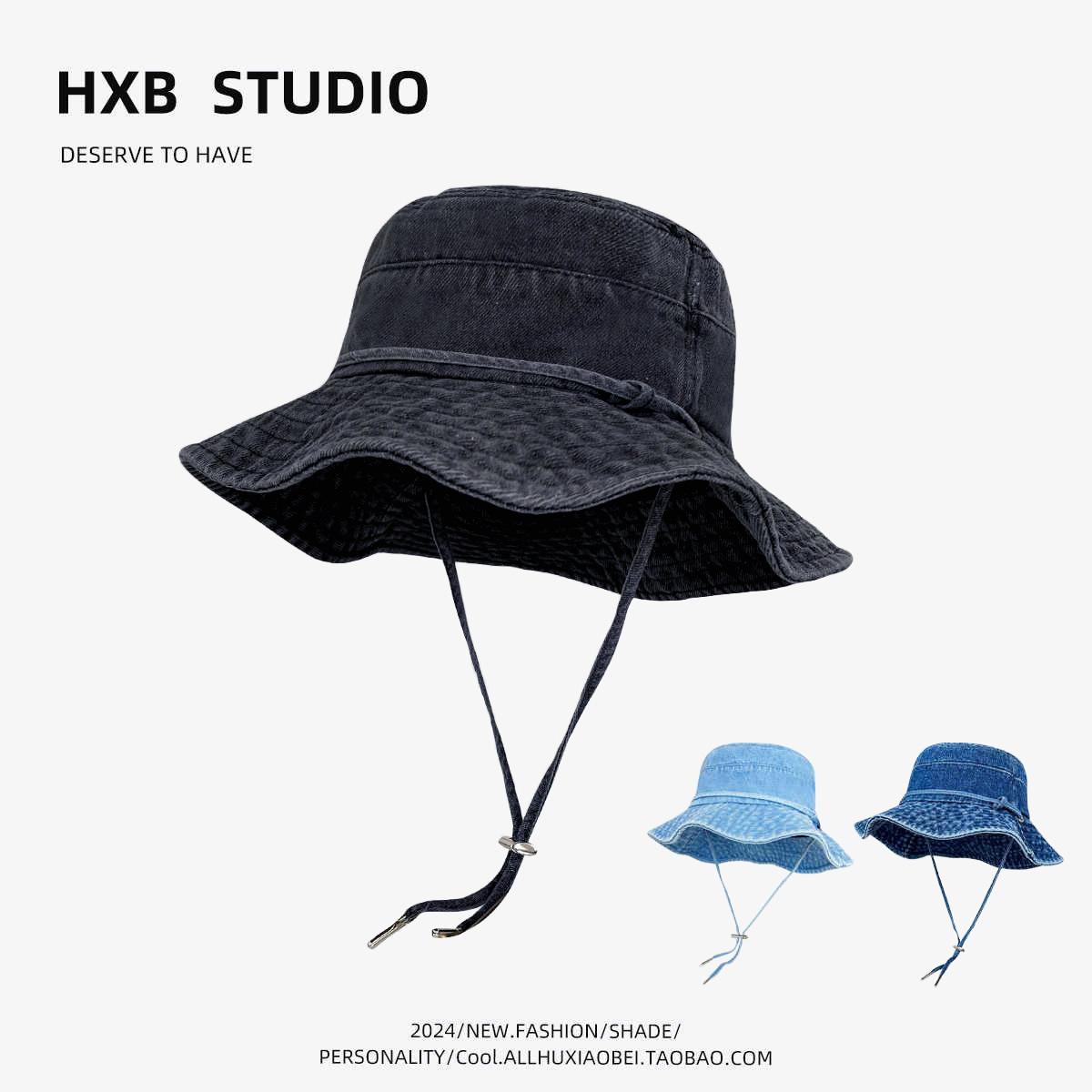 

Vintage washed cowboy hat big brim show face small bucket hat autumn hat women s outdoor versatile mountaineering hat One Size