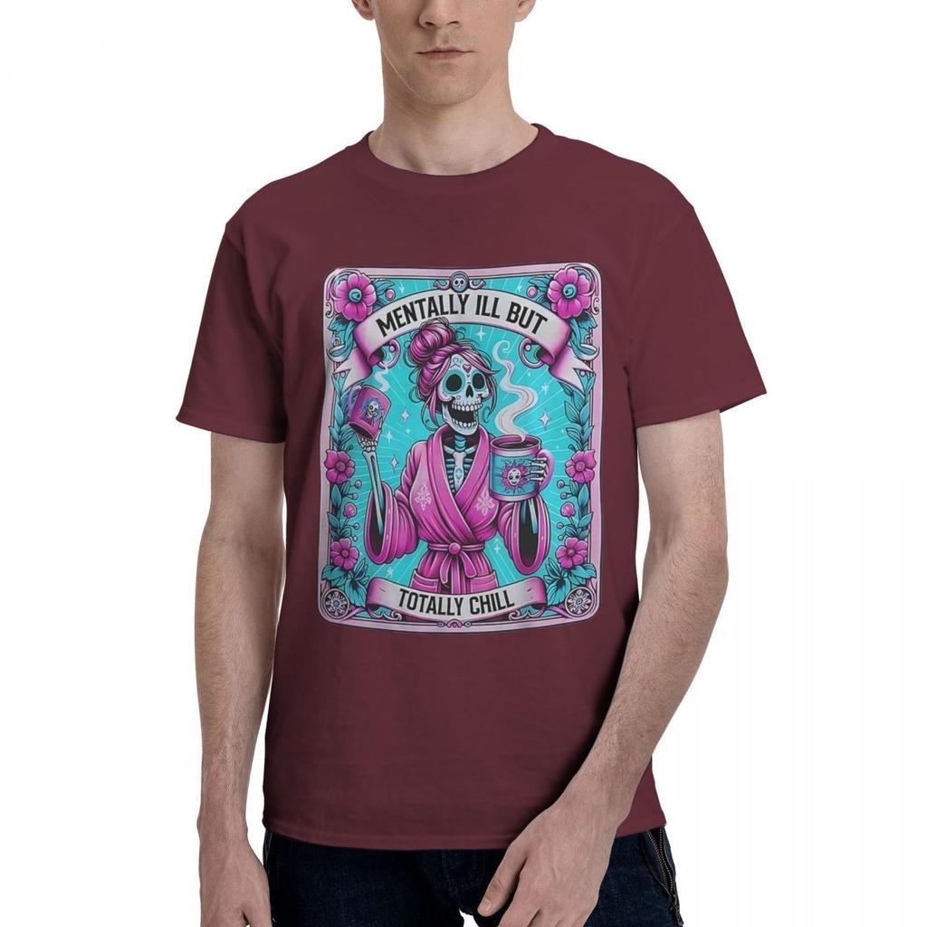 Skelett Kaffee Tarot 100% Baumwolle Lässig Atmungsaktiv Bequem Totoro Lustige Herren T-Shirts T-Shirts Herren