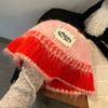 Retro Knitted Wool Bucket Hat Women'S Autumn And Winter Atmosphere Hat Big Head Circumference Shows Small Face Versatile Basin Hat