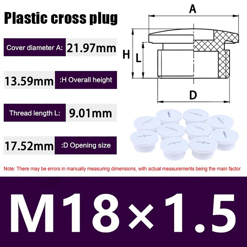 10 Bucăți Dopuri din Plastic în Formă de Cruce Nailon Impermeabile Calitate Înaltă Dopuri pentru Găuri Filetate M16X1.5 M18X1.5 M20X1.5 M22X1.5 M25X1.5