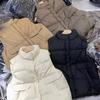 Women White Down Vest Sleeveless Jacket Waistcoat Gilet Stand Collar Fashion Autumn