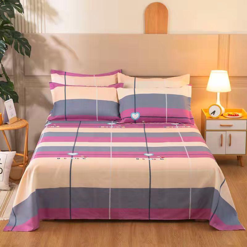 Cartoon Flannel Bed Sheet - Double or Single Size, Perfect for Dorms, In Stock